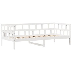 Lit de jour et tiroirs sans matelas blanc 80x200 cm bois massif 