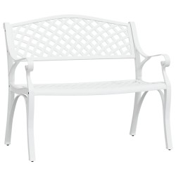 Banc de jardin 102 cm aluminium coulé blanc 