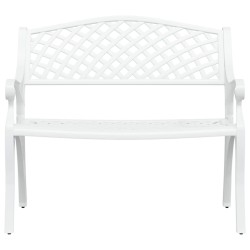 Banc de jardin 102 cm aluminium coulé blanc 