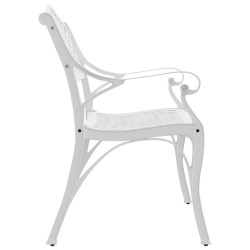 Banc de jardin 102 cm aluminium coulé blanc 