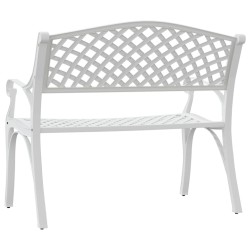 Banc de jardin 102 cm aluminium coulé blanc 