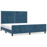 Cadre de lit sans matelas bleu foncé velours 
