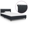 Cadre de lit sans matelas noir similicuir 90x200 cm 