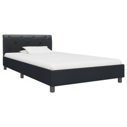 Cadre de lit sans matelas noir similicuir 90x200 cm 