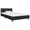 Cadre de lit sans matelas noir similicuir 90x200 cm 