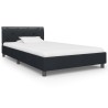 Cadre de lit sans matelas noir similicuir 90x200 cm 