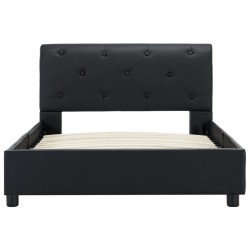 Cadre de lit sans matelas noir similicuir 90x200 cm 