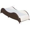 Chaise longue avec coussin Résine tressée Marron 
