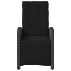 Chaises inclinables de jardin lot de 2 repose-pied noir rotin 