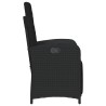 Chaises inclinables de jardin lot de 2 repose-pied noir rotin 