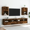 Meuble TV avec lumières LED chêne fumé 40,5x30x60 cm 