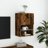 Meuble TV avec lumières LED chêne fumé 40,5x30x60 cm 