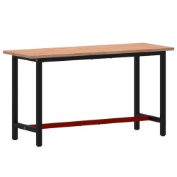 Établi 150x55x81,5 cm bois massif de hêtre et métal 
