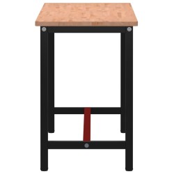 Établi 150x55x81,5 cm bois massif de hêtre et métal 