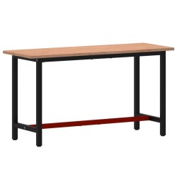 Établi 150x55x81,5 cm bois massif de hêtre et métal 