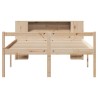 Lit bibliothèque sans matelas 140x200 cm bois massif de pin 