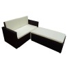 Salon de jardin 2 pcs avec coussins Résine tressée Marron 