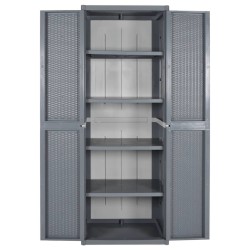 Armoire de rangement de jardin gris 65x45x172 cm PP rotin 