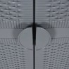 Armoire de rangement de jardin gris 65x45x172 cm PP rotin 