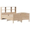 Lit bibliothèque sans matelas 120x190 cm bois de pin massif 