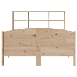 Lit bibliothèque sans matelas 120x190 cm bois de pin massif 