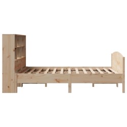 Lit bibliothèque sans matelas 120x190 cm bois de pin massif 
