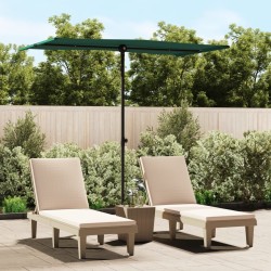 Parasol de jardin avec mât en aluminium 180x110 cm vert 