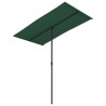 Parasol de jardin avec mât en aluminium 180x110 cm vert 