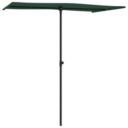 Parasol de jardin avec mât en aluminium 180x110 cm vert 