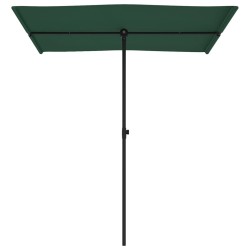 Parasol de jardin avec mât en aluminium 180x110 cm vert 