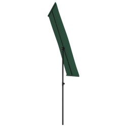 Parasol de jardin avec mât en aluminium 180x110 cm vert 