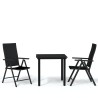 Ensemble à manger de jardin 3 pcs Noir 