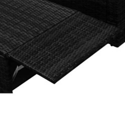 Salon de jardin 2 pcs avec coussins Résine tressée Noir 