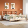 Lit bibliothèque sans matelas 180x200 cm bois massif de pin 
