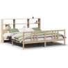 Lit bibliothèque sans matelas 180x200 cm bois massif de pin 