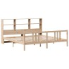 Lit bibliothèque sans matelas 180x200 cm bois massif de pin 