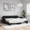 Lit de jour avec lit gigogne noir 90x190 cm velours 