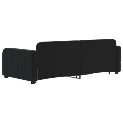 Lit de jour avec lit gigogne noir 90x190 cm velours 