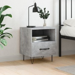 Table de chevet gris béton 40x35x47,5 cm bois d’ingénierie 