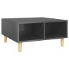 Table basse gris brillant 60x60x30 cm bois d'ingénierie 