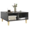 Table basse gris brillant 60x60x30 cm bois d'ingénierie 