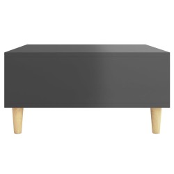 Table basse gris brillant 60x60x30 cm bois d'ingénierie 