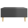 Table basse gris brillant 60x60x30 cm bois d'ingénierie 