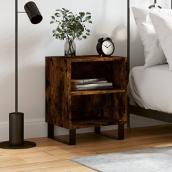 Table de chevet chêne fumé 40x30x50 cm bois d'ingénierie 