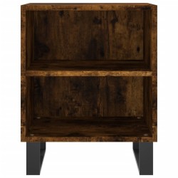 Table de chevet chêne fumé 40x30x50 cm bois d'ingénierie 