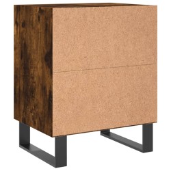 Table de chevet chêne fumé 40x30x50 cm bois d'ingénierie 