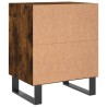 Table de chevet chêne fumé 40x30x50 cm bois d'ingénierie 