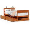 Cadre de lit sans matelas cire marron 75x190 cm bois pin massif 
