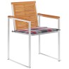 Chaises de jardin avec coussins lot de 2 Acacia solide et acier 