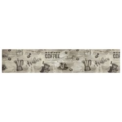 Tapis de cuisine lavable imprimé café gris 60x300 cm velours 